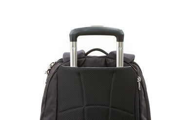 visible detail^^Close up of top of Synik 22 on roller luggage handle