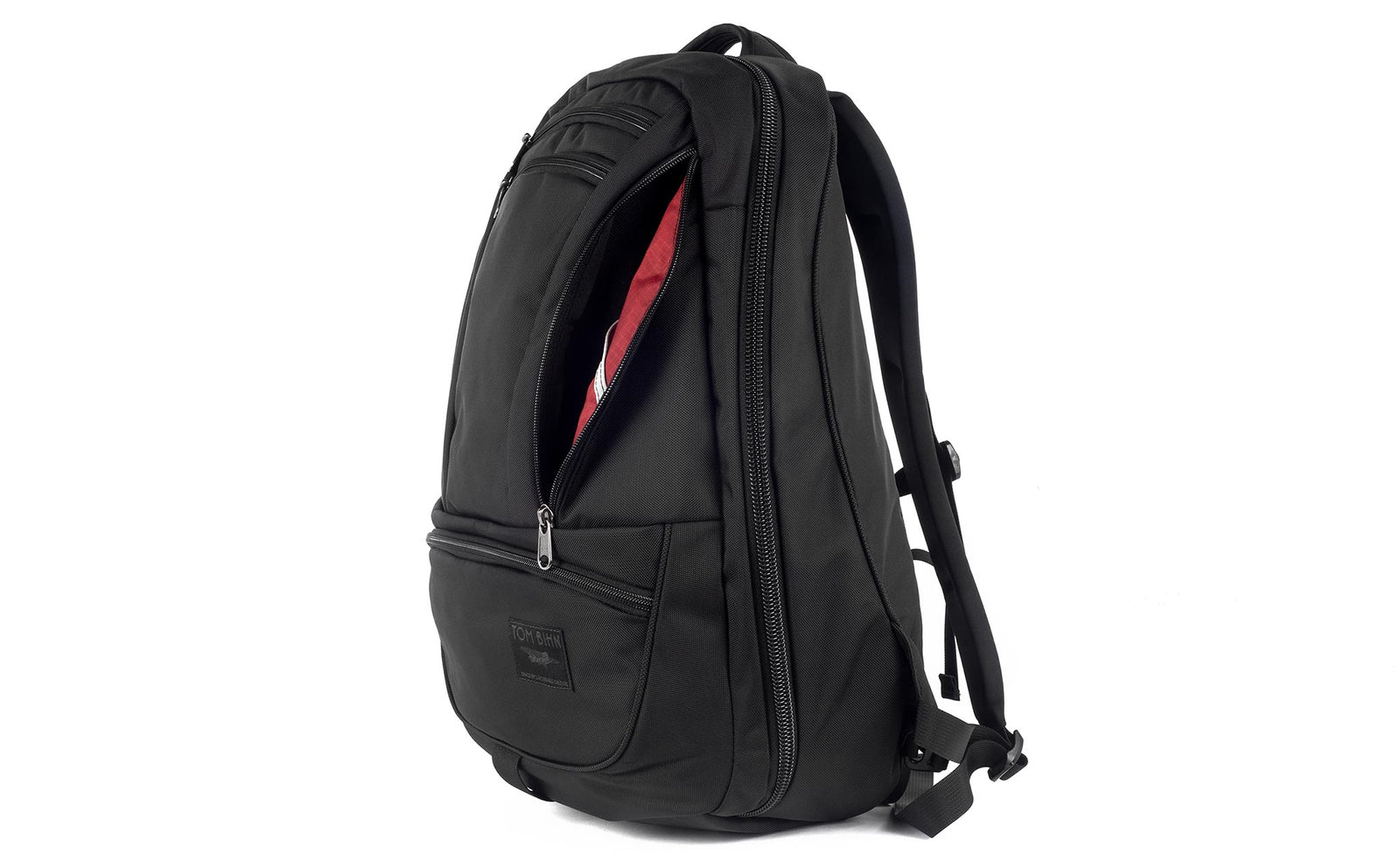 TB0121-BKSL^^The Synik 30 in Black 525 Ballistic with a Sangria (red) 210 Cerylon interior.