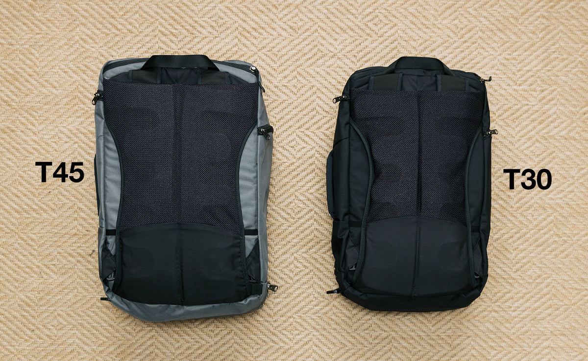 A comparison of the backs of the Techonaut 45 (left) and Techonaut 30 (right).