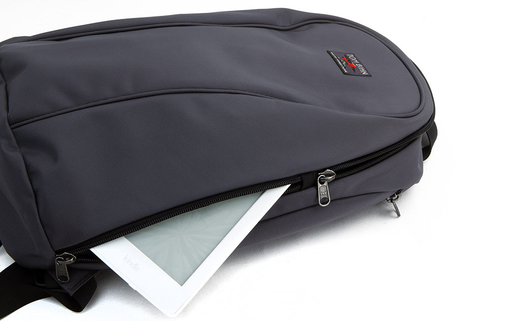 detail visible^^A tablet in the padded pocket.