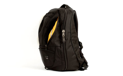 visible variant TB0121-BXOD^^The Synik 30 in Black (black with black grid) X-Pac® with a Solaris (yellow with white grid) 200 Halcyon interior.