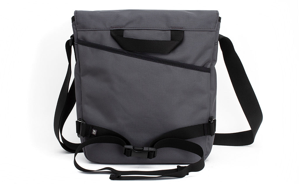detail visible^^Reverse shot of the Medium Cafe Bag with an optional Gatekeeper Waist Belt.