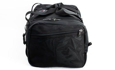 visible detail^^A side shot of the Road Buddy Duffel 60 showing the Mesh Side Pocket.