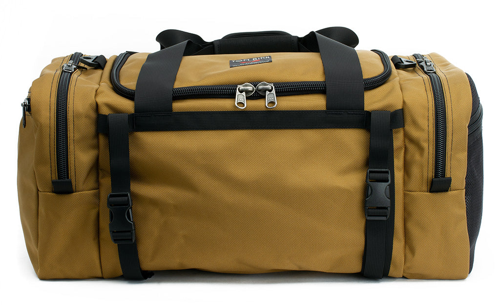 visible variant TB0851-CBLJ^^The Road Buddy Duffel 60 in Coyote (tan) 1050 Ballistic.