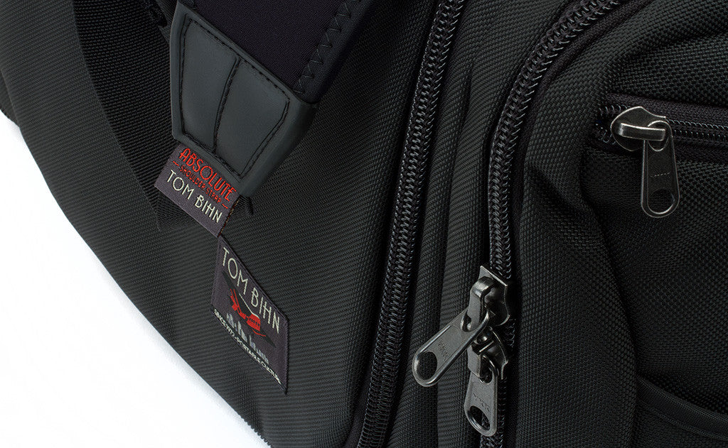 detail visible^^An Absolute Strap attached to the Aeronaut 30 showing both labels.