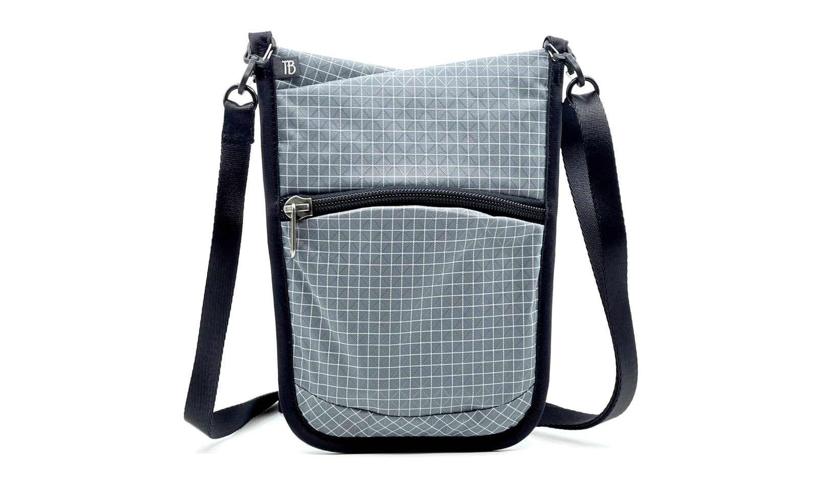 visible variant TB0930-ND^^The front of the P.I.K.A. Pouch in Northwest Sky (light grey with white gridding) 200 Halcyon.