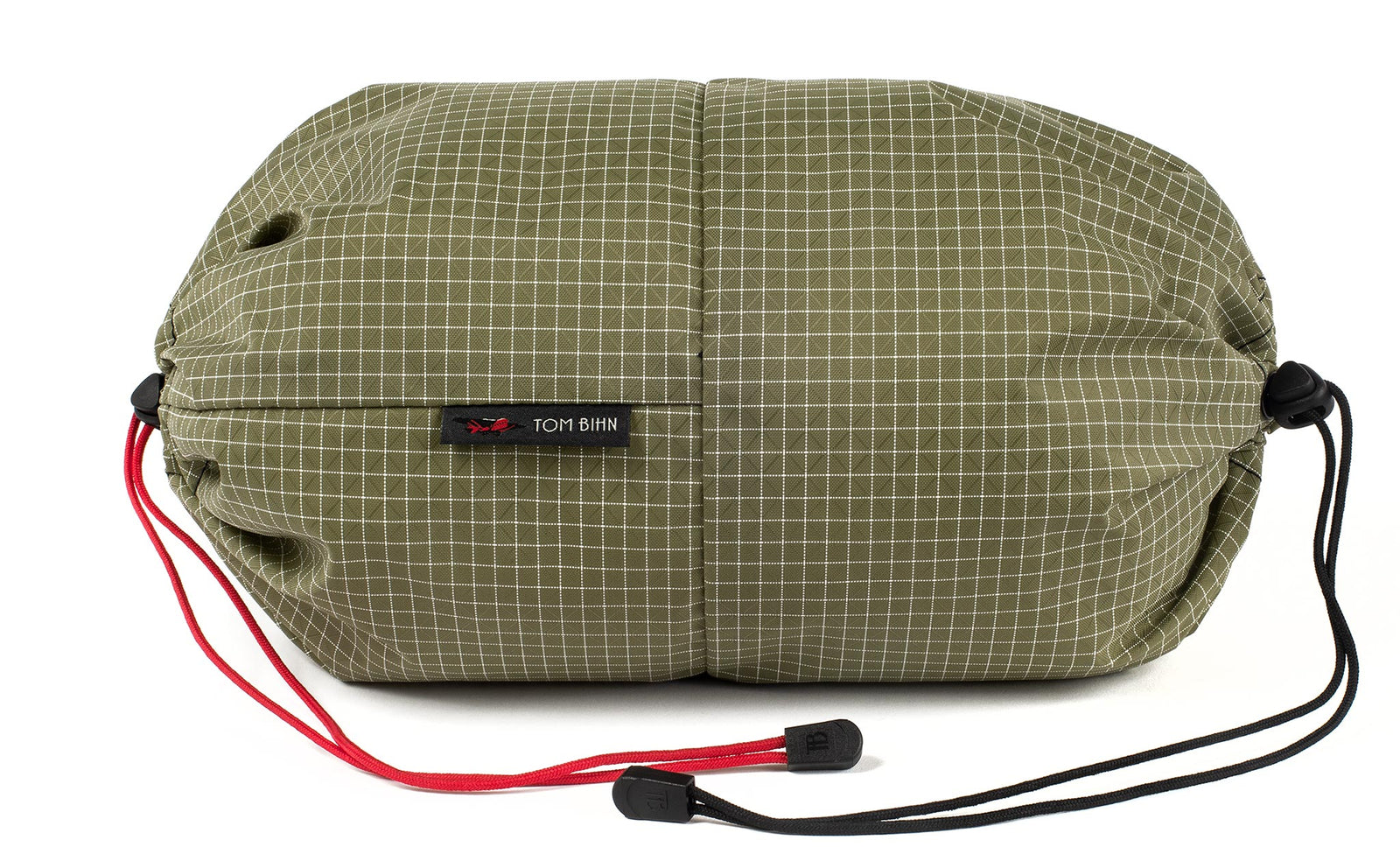 visible variant TB09376-8D^^An Aeronaut 45 Travel Laundry Stuff Sack in Taiga (olive green with white grid) 200 Halcyon.