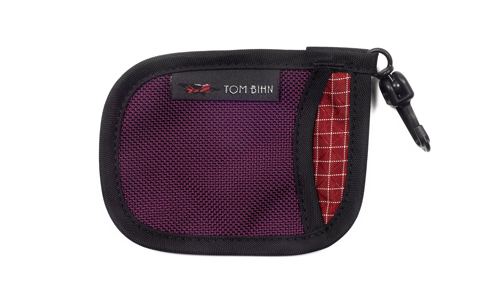 visible variant TB1229-ABID^^A Pocket Pouch in Aubergine with a Iberian interior.