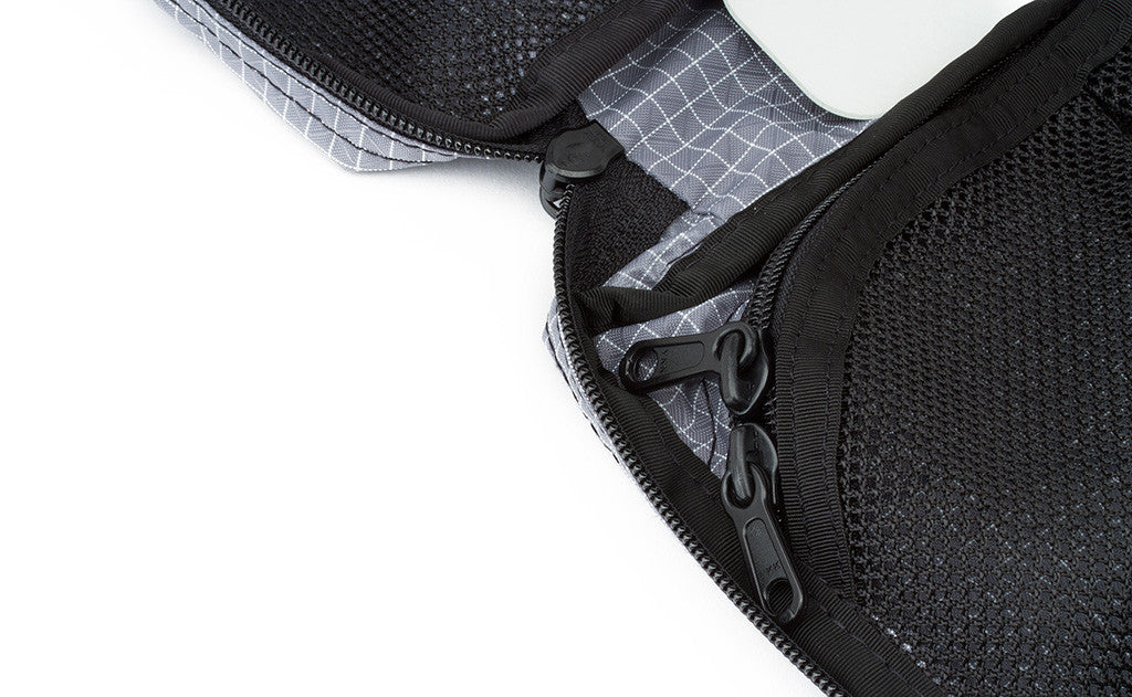 visible detail^^A close shot of the Spiff Kit's zippers.