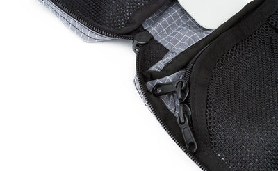 visible detail^^A close shot of the Spiff Kit's zippers.