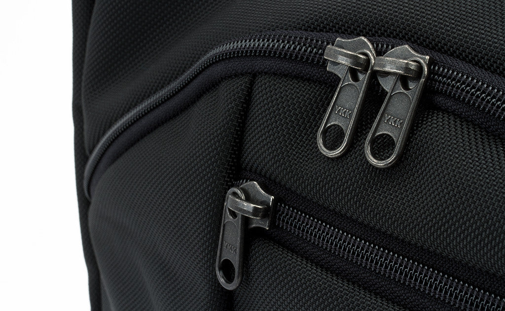 detail visible^^A close shot of front compartment zippers of the Parental Unit.