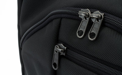 detail visible^^A close shot of front compartment zippers of the Parental Unit.