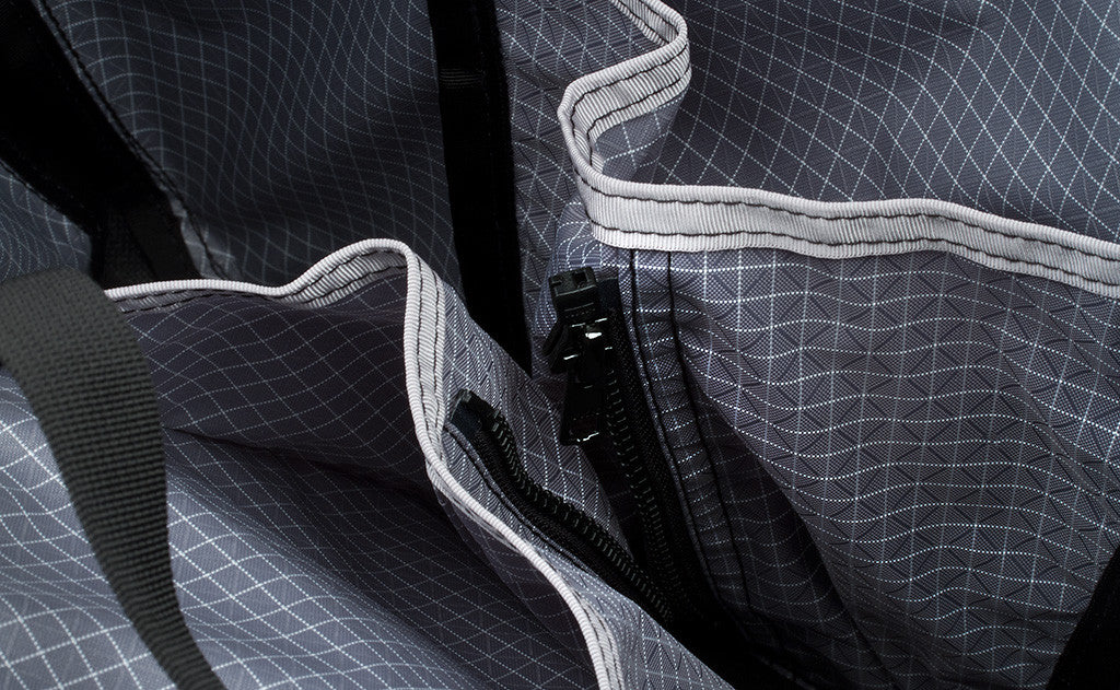detail visible^^Close shot of zipper for the interior pockets in the main compartment.