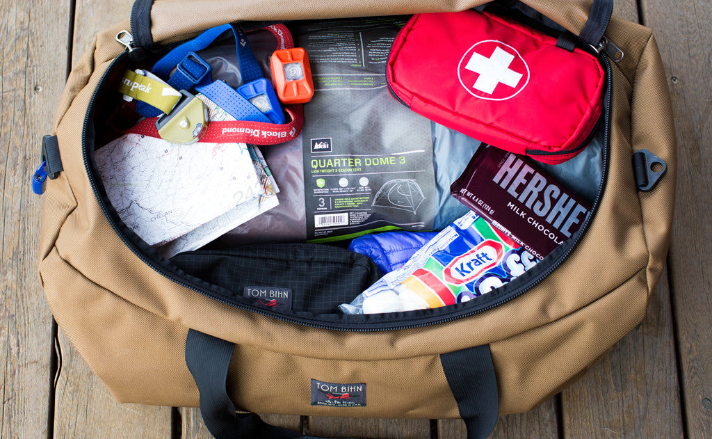 lifestyle visible^^ A Yeoman Duffel full of camping supplies.