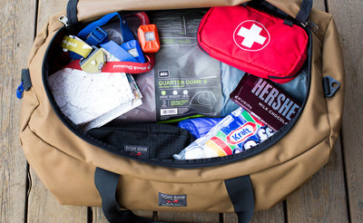lifestyle visible^^ A Yeoman Duffel full of camping supplies.