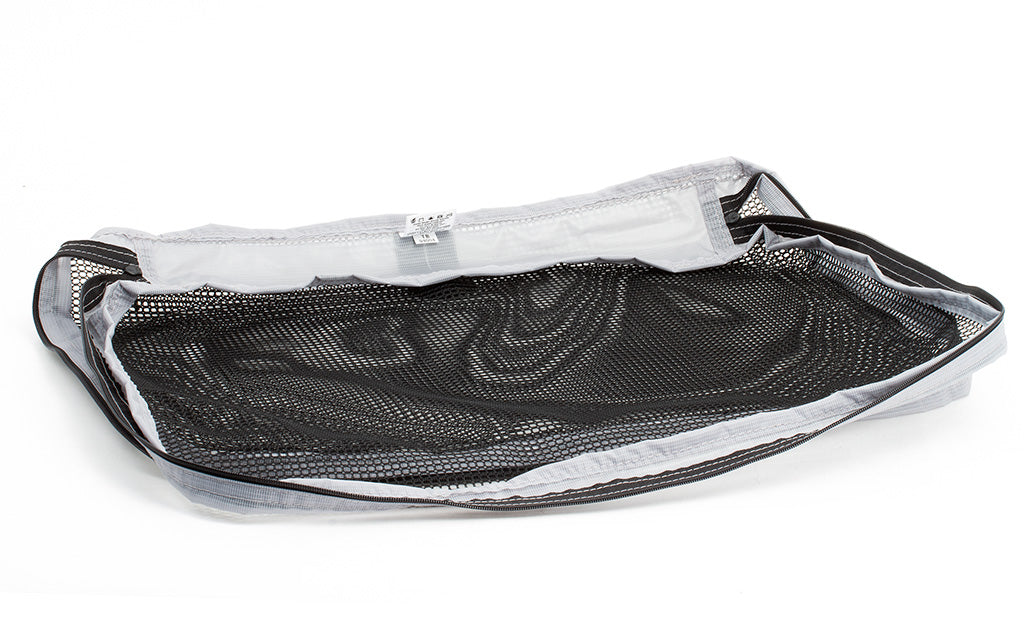 visible variant TB94004-NE^^An empty, open Large Tri-Star Packing Cube in Northwest Sky (light grey) 120 Aether.