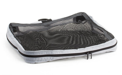 visible variant TB94002-NE^^An empty, closed Medium Tri-Star Packing Cube in Northwest Sky (light grey) 120 Aether.