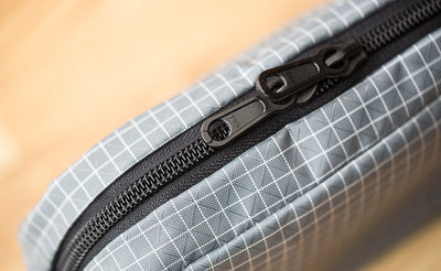 lifestyle visible^^A close-up shot of the zipper on the 3D Organizer Cube.