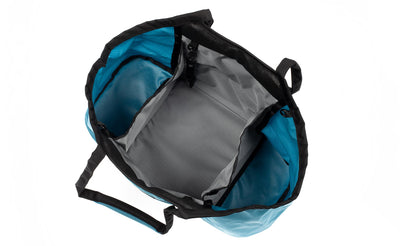 visible variant TB0619-LRLJ^^The Truckasana in Logic Blue with Cloud grey lining. Top-down photo shows the empty three main compartments of the bag.