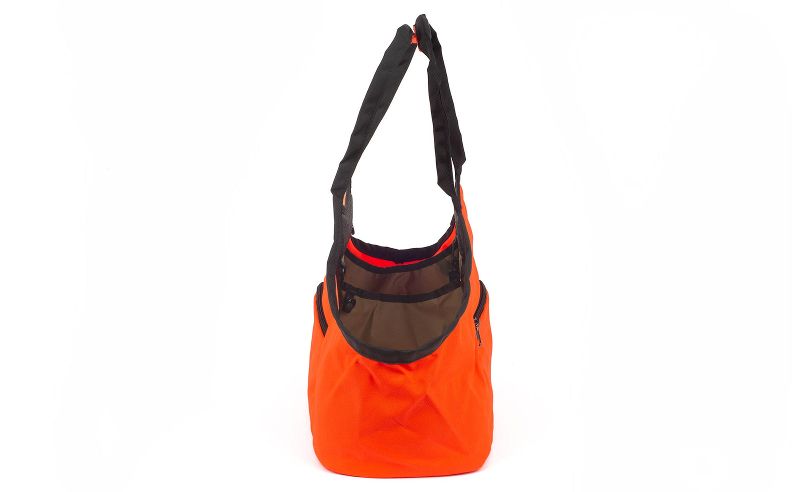 visible variant TB0619-1CCJ^^The Truckasana in Orange 152 with Coyote interior. Side view of the bag.