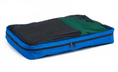 visible variant TB95204-LE^^A full, closed Large Western Flyer Packing Cube in Island (blue) 120 Aether.