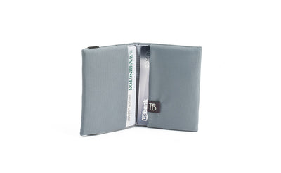 visible variant TB1277-LJ^^The Size 1 Nik's Minimalist Wallet in Cloud (light grey) 210 Ballistic.