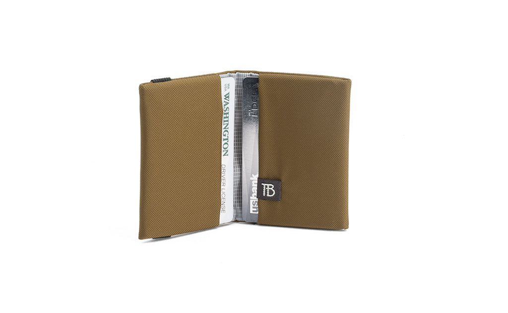 visible variant TB1277-CJ^^The Size 1 Nik's Minimalist Wallet in Coyote (tan) 210 Ballistic.