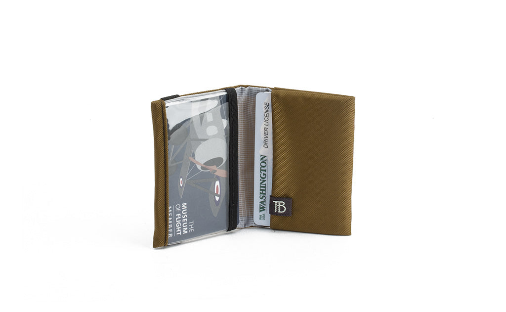 visible variant TB1279-CJ^^The Size 3 Nik's Minimalist Wallet in Coyote (tan) 210 Ballistic.