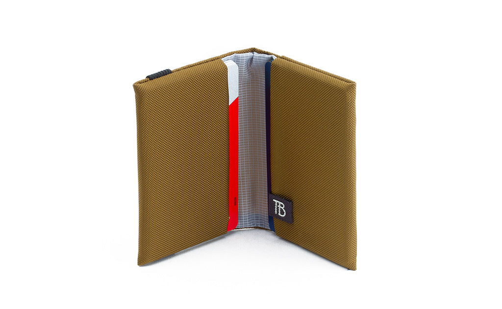 visible variant TB1275-CJ^^The Size 5 Nik's Minimalist Wallet in Coyote (tan) 210 Ballistic.