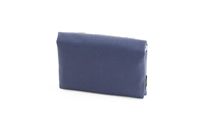 visible variant TB1275-DJ^^The Size 5 Nik's Minimalist Wallet in Dawn (blue-grey) 210 Ballistic closed interior pockets-out with the attached elastic band.