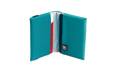 visible variant TB1275-VJ^^The Size 5 Nik's Minimalist Wallet in Viridian (blue-green) 210 Ballistic.