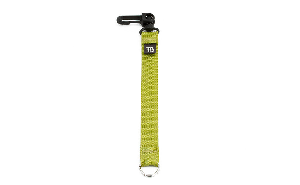 visible variant TB0515S-WA^^An 8-inch Wasabi (green) Key Strap with a snaphook at one end and a split-ring o-ring at the other.