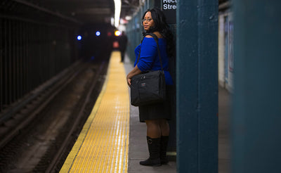 lifestyle visible^^A person waiting for the light rail wearing a Cadet.