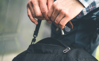 lifestyle visible ^^ A person using a Key Strap attached to the Hero's Journey.