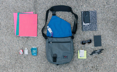 lifestyle visible^^Various items that could fit in the Large Cafe Bag.