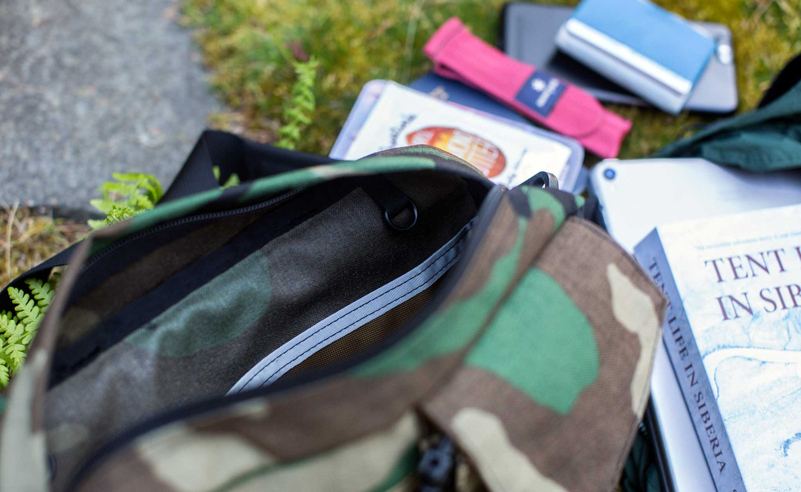 lifestyle visible^^Photo of the LGD in Beaver Camo 1000d. Close-up of an O-ring in the main compartment of the LGD.