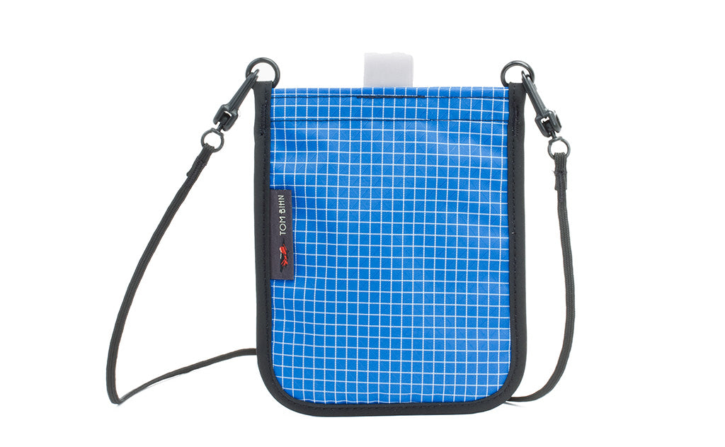visible variant TB0932-LD TB0931-LD^^The Passport Pouch in Island (blue with white grid) 200 Halcyon.