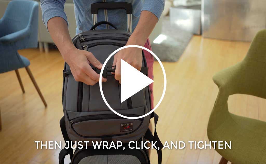 visible video ^^ A thumbnail of a video for the Simple Rolling Luggage Strap.