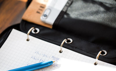 detail visible^^A close shot of the 3-ring of the Field Journal Notebook