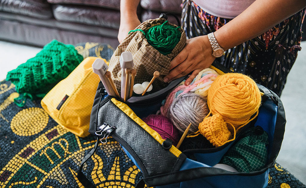 lifestyle visible^^A Truckasana packed full of crochet supplies.