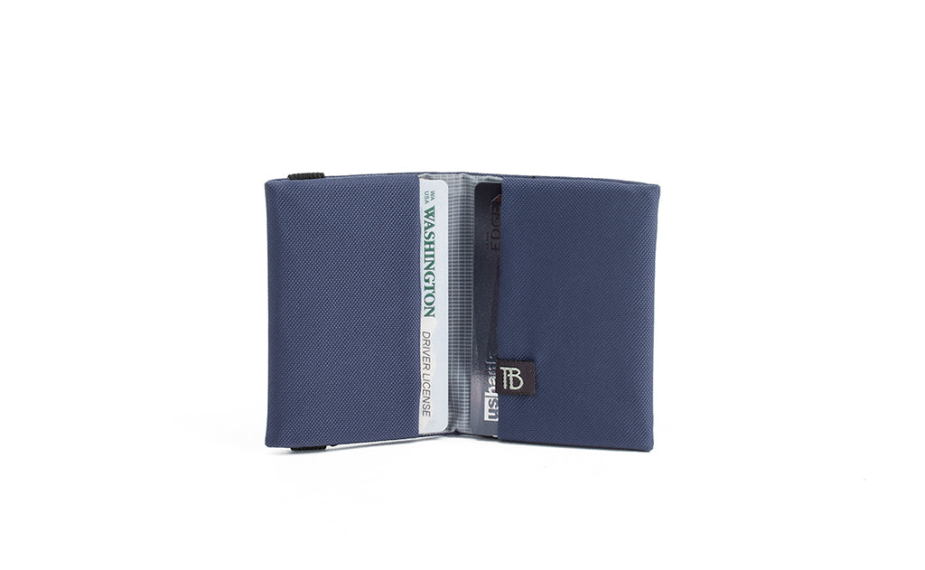 visible variant TB1277-DJ^^The Size 1 Nik's Minimalist Wallet in Dawn (blue-grey) 210 Ballistic.
