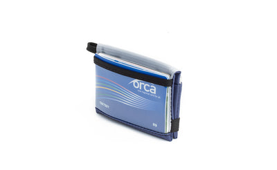 visible variant TB1280-DJ^^The Size 4 Nik's Minimalist Wallet in Dawn (blue-grey) 210 Ballistic closed interior pockets-out with the attached elastic band.