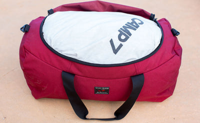 lifestyle  visible^^Large Yeoman in Red Blend. It can fit two thick, large sleeping bags!